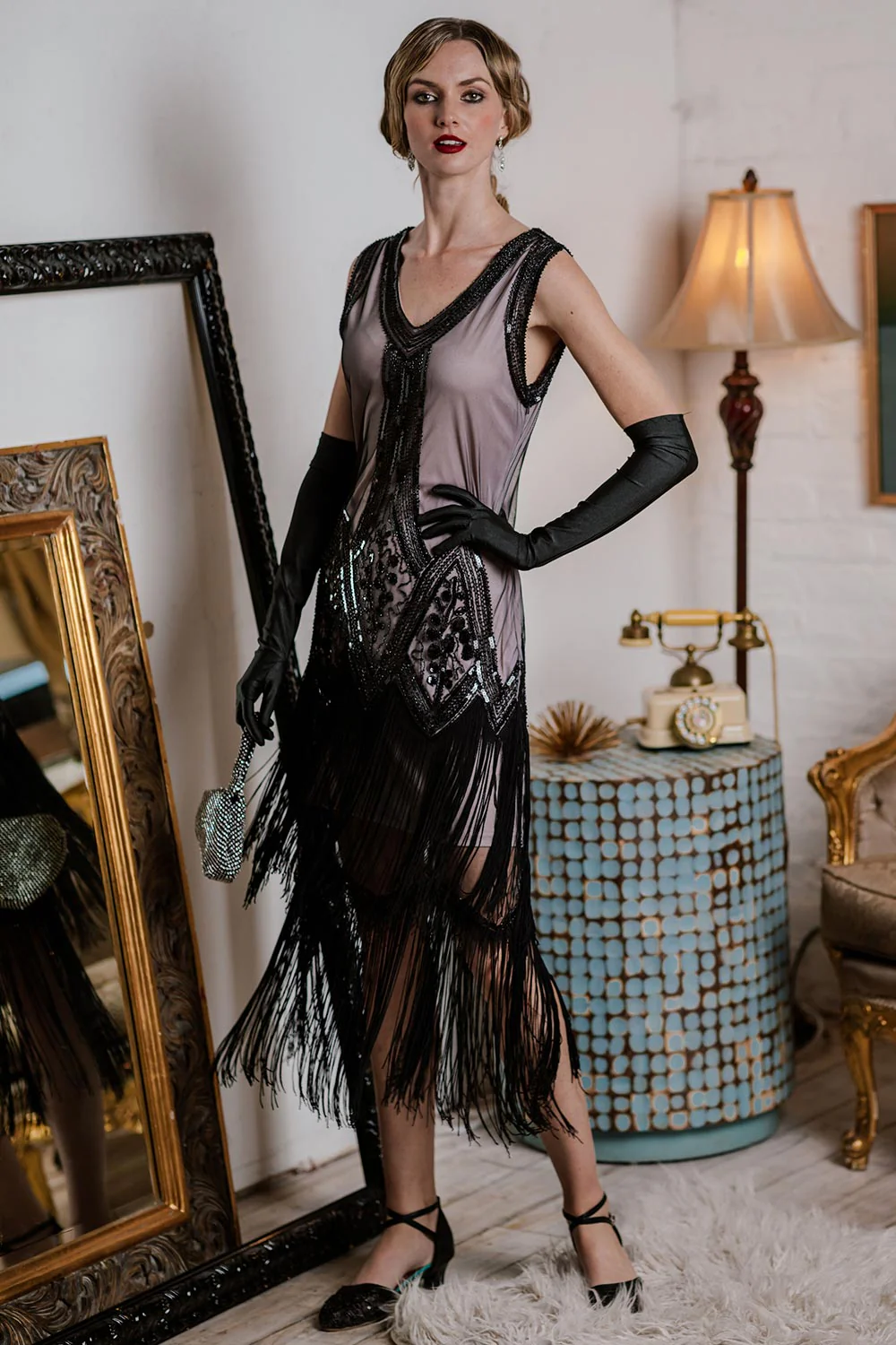 [US Warehouse] 1920s Beaded Fringed Flapper Dress - Image 10