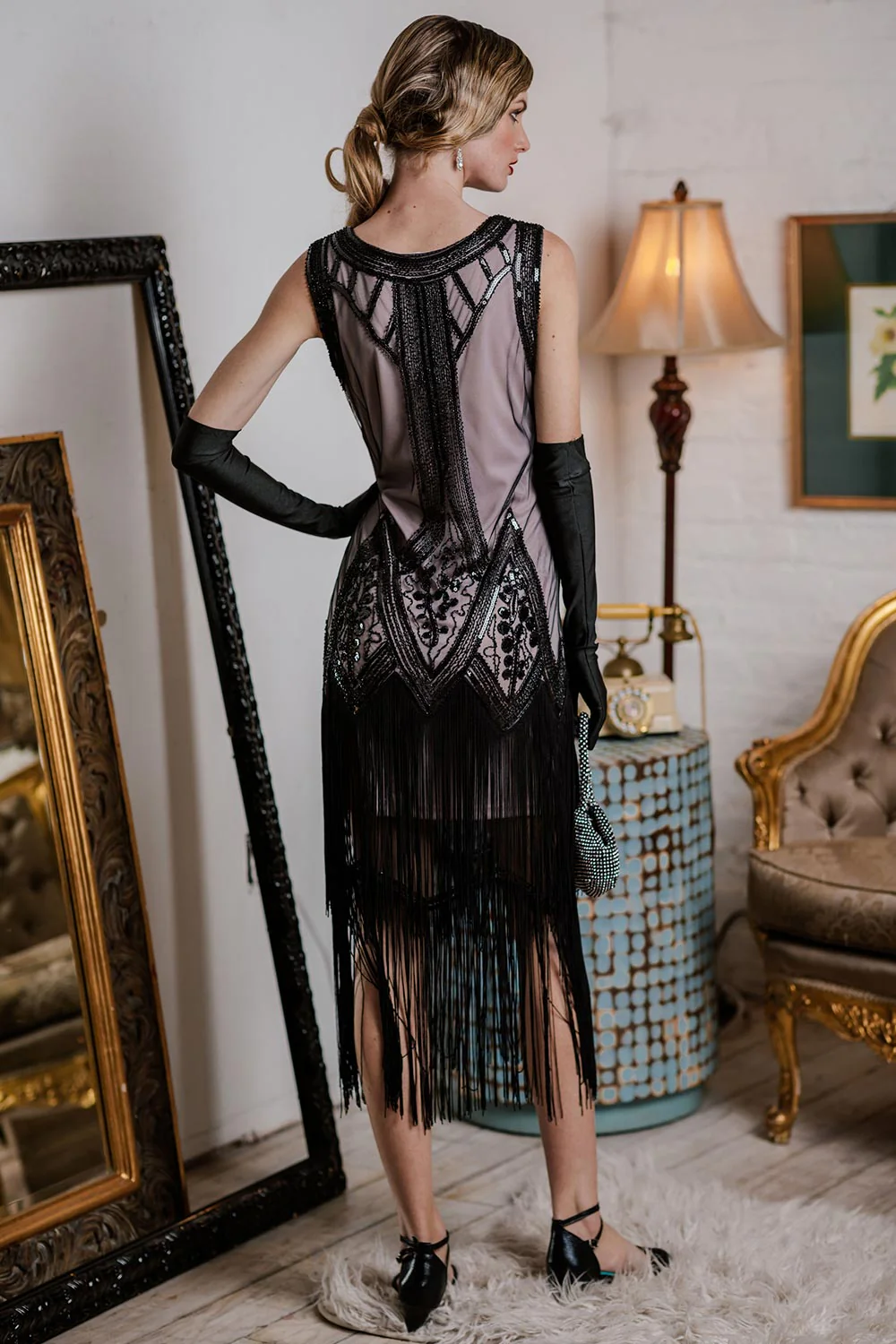[US Warehouse] 1920s Beaded Fringed Flapper Dress - Image 13