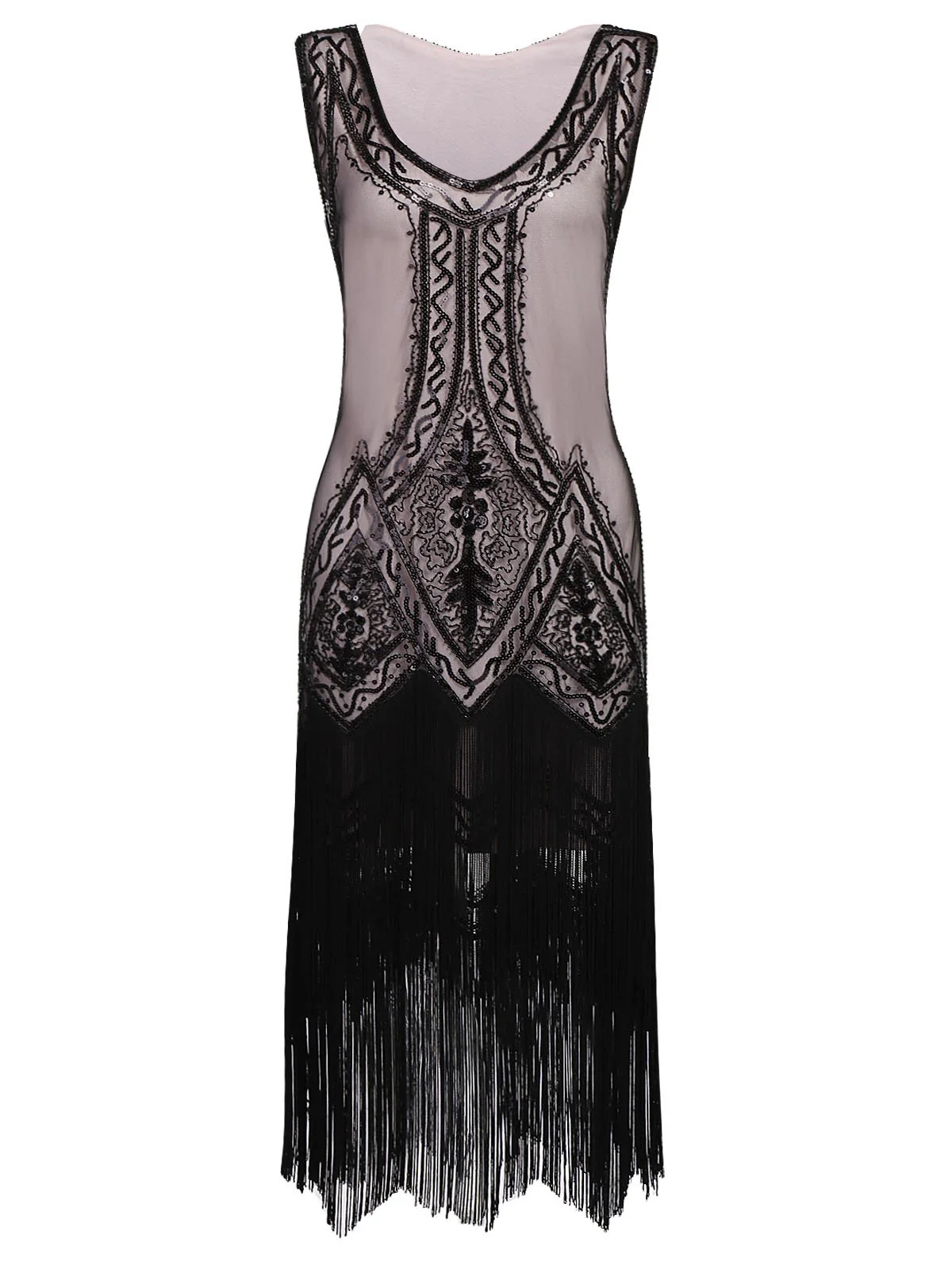 [US Warehouse] 1920s Beaded Fringed Flapper Dress - Image 14