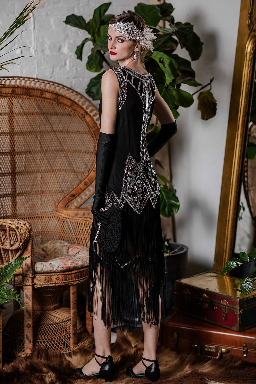 [US Warehouse] 1920s Beaded Fringed Flapper Dress - Image 3