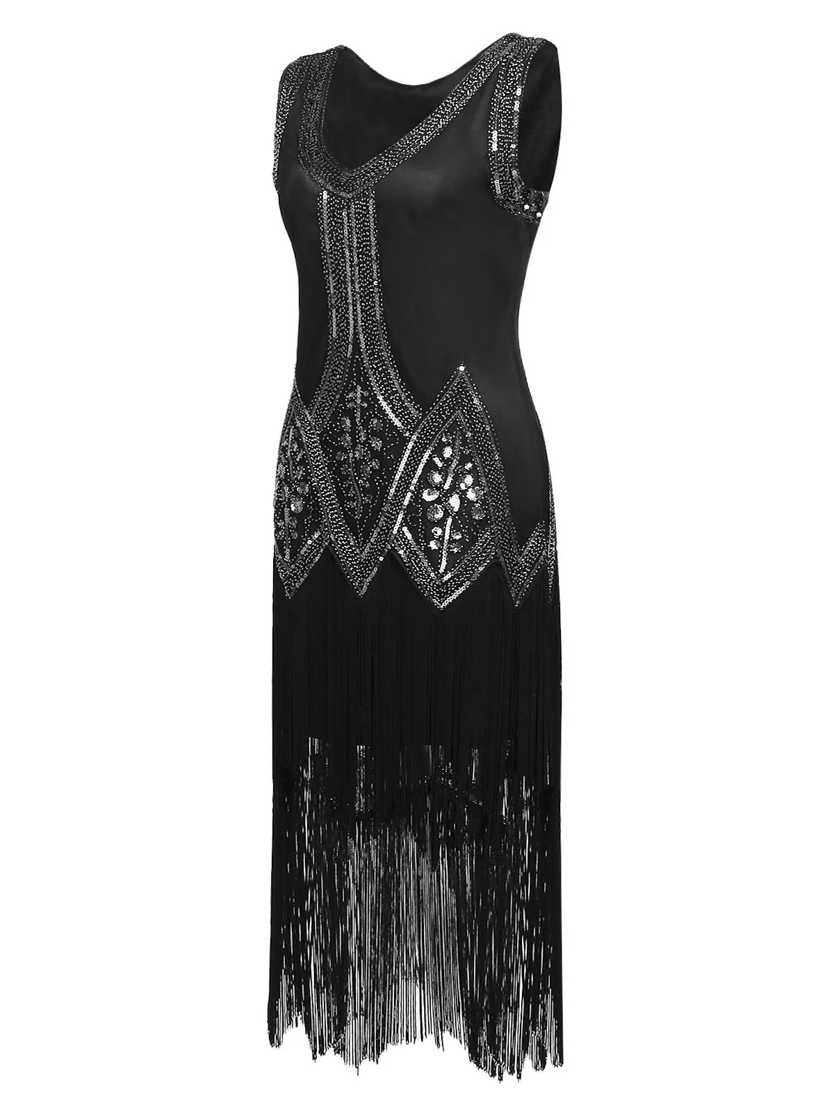 [US Warehouse] 1920s Beaded Fringed Flapper Dress - Image 6