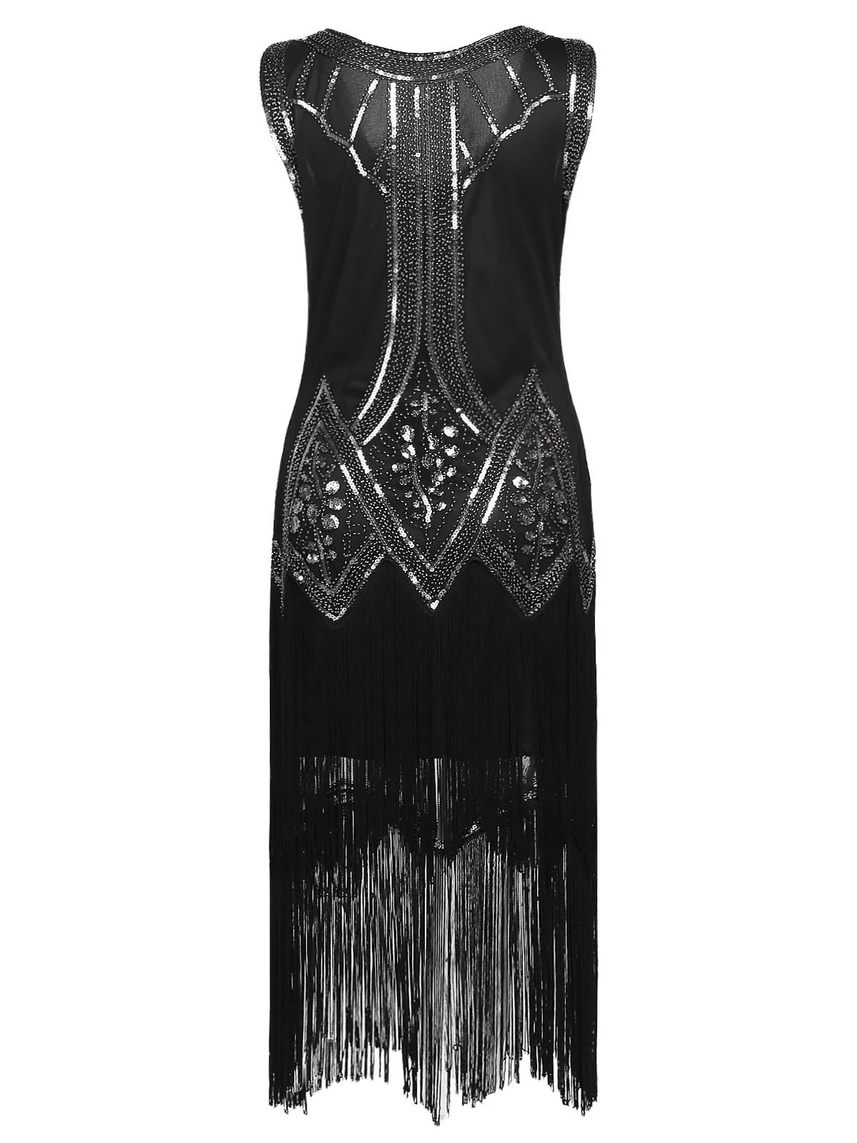 [US Warehouse] 1920s Beaded Fringed Flapper Dress - Image 7