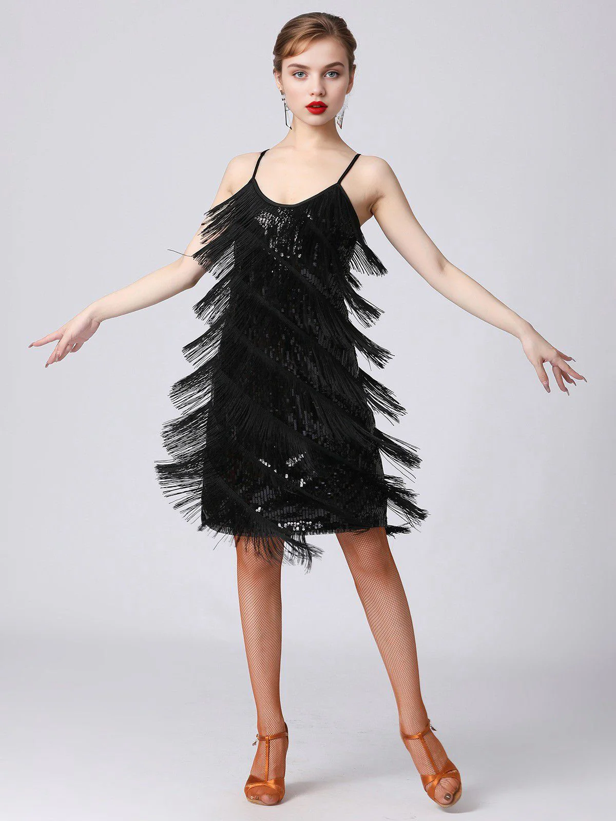 1920s Charleston Layered Tassel Straps Dress - Image 10