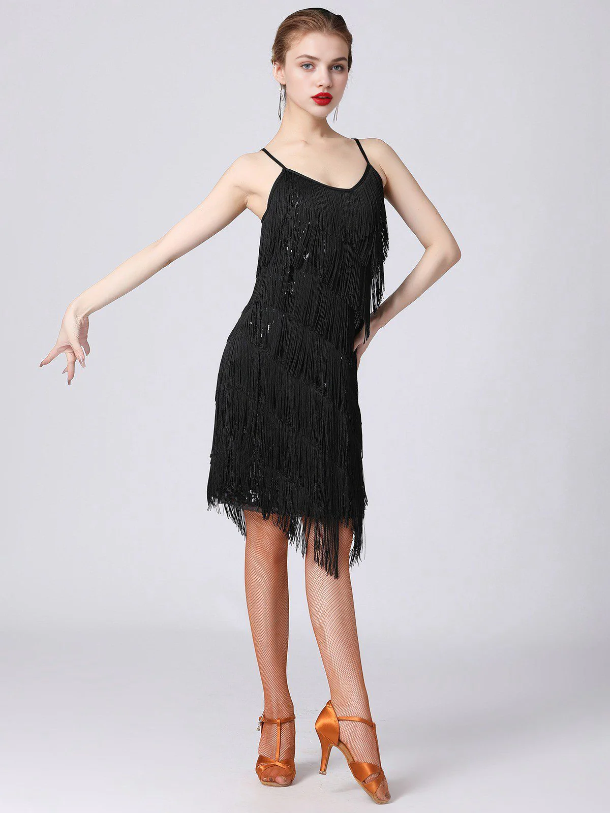 1920s Charleston Layered Tassel Straps Dress - Image 11