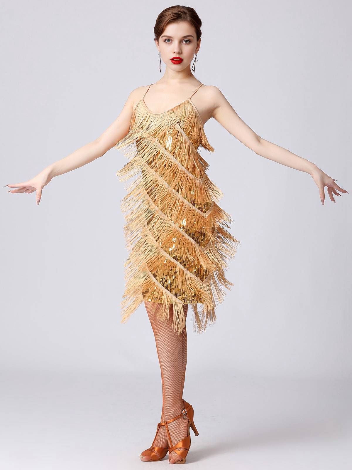 1920s Charleston Layered Tassel Straps Dress - Image 2