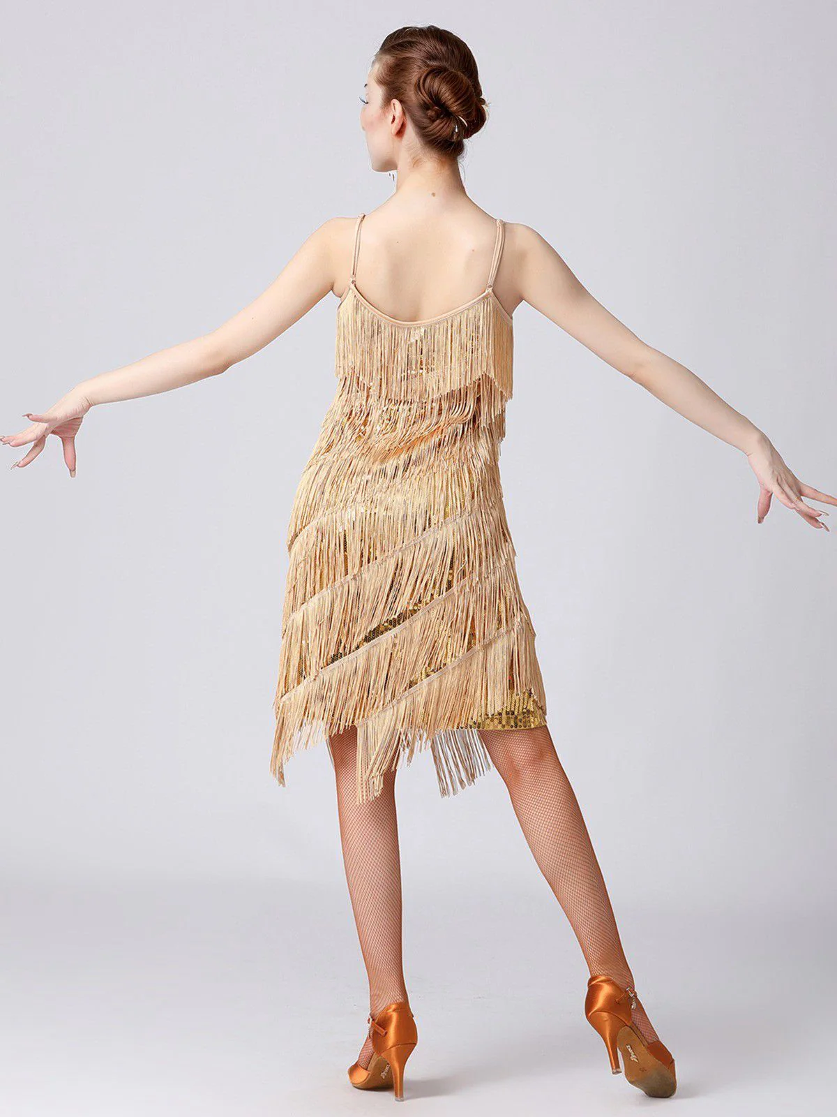1920s Charleston Layered Tassel Straps Dress - Image 3