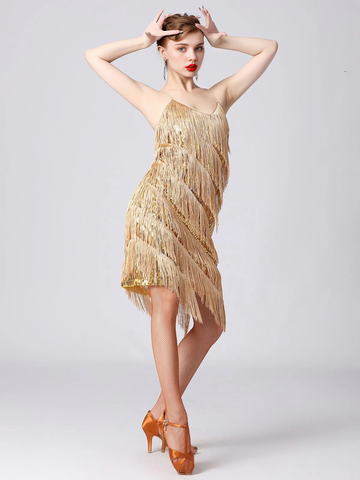 1920s Charleston Layered Tassel Straps Dress - Image 4