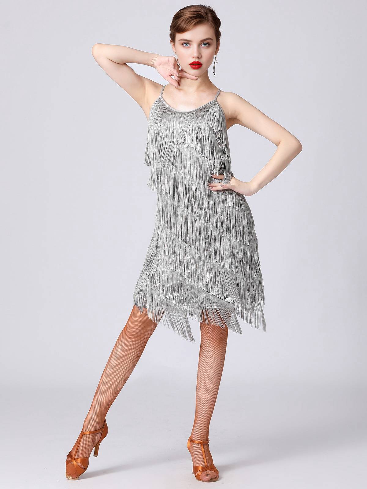 1920s Charleston Layered Tassel Straps Dress - Image 5