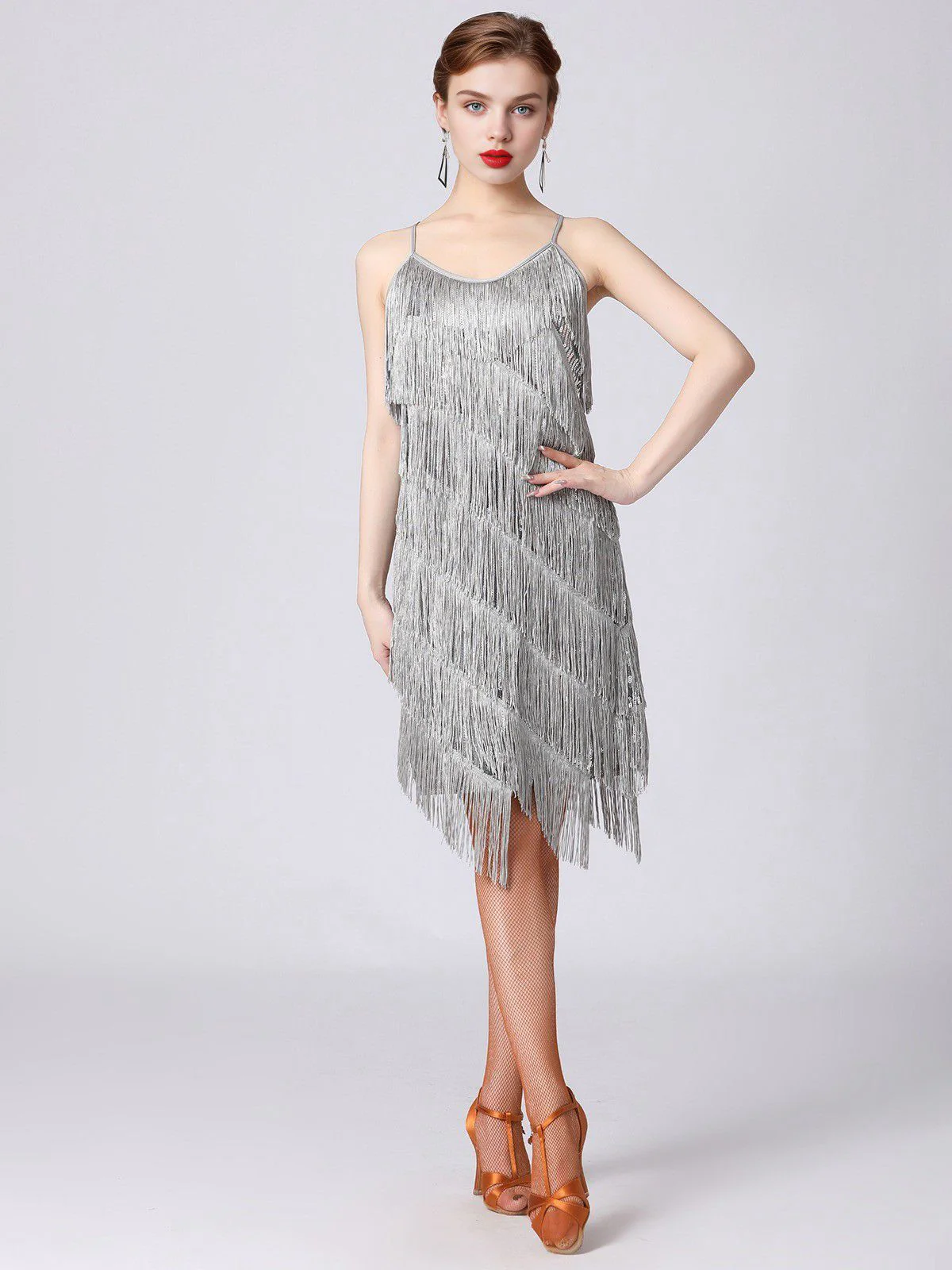 1920s Charleston Layered Tassel Straps Dress - Image 6