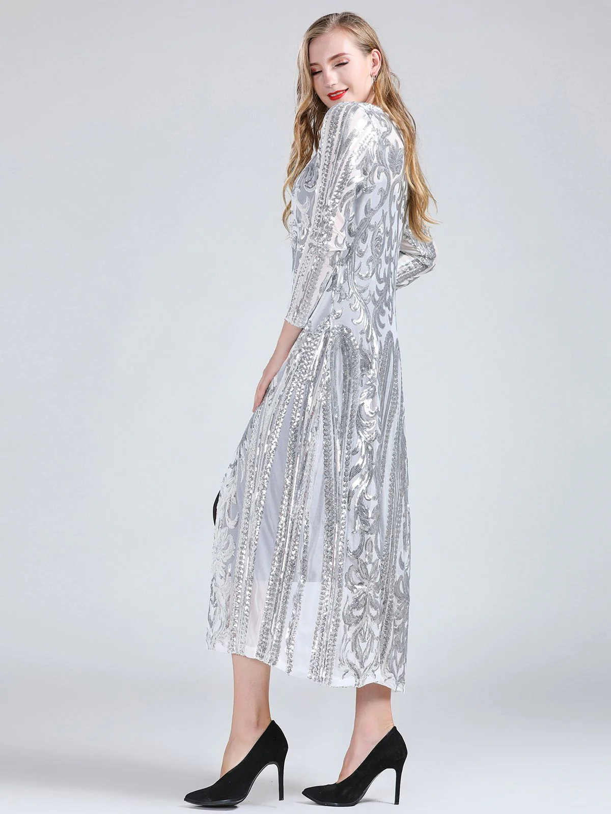 1920s Embroidered Long Sheer Sequin Cardigan - Image 20