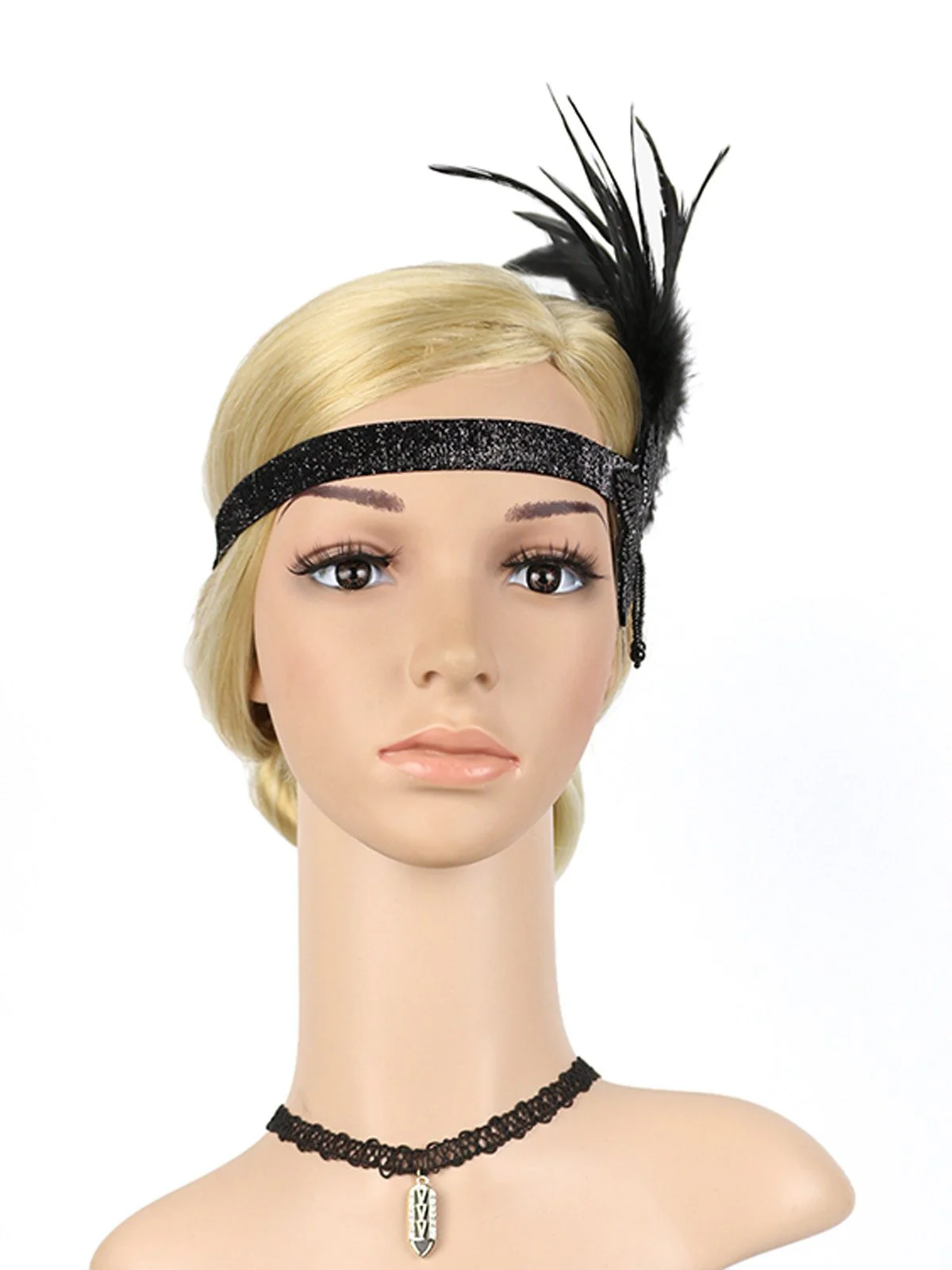 [US Warehouse] 1920s Feather Sequin  Headband - Image 3