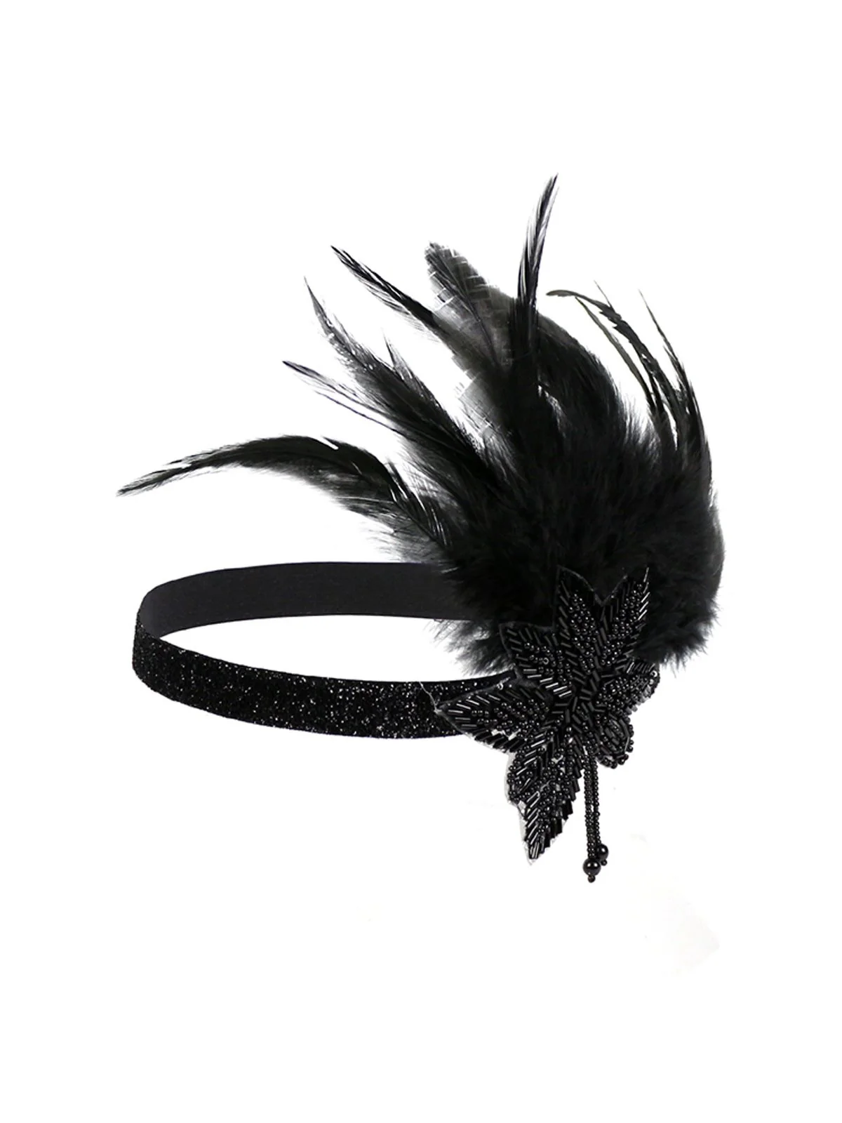 [US Warehouse] 1920s Feather Sequin  Headband - Image 4