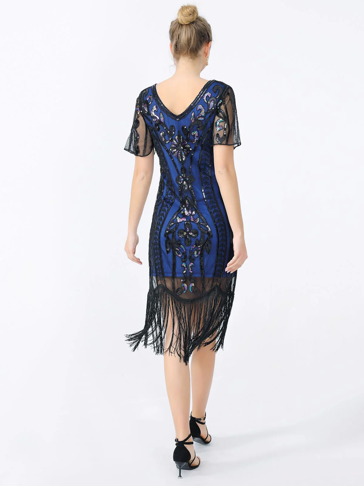 1920s Fringe Sequin Flapper Dress - Image 12