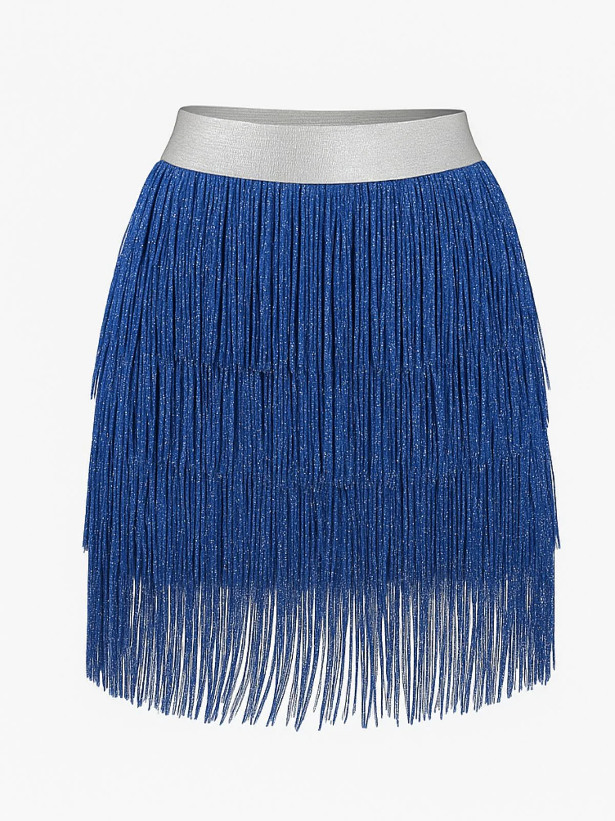 1920s Fringe Solid Elastic Waist Skirt - Image 10