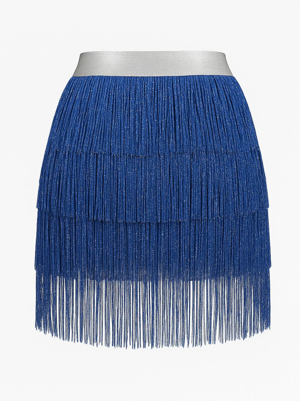 1920s Fringe Solid Elastic Waist Skirt - Image 11
