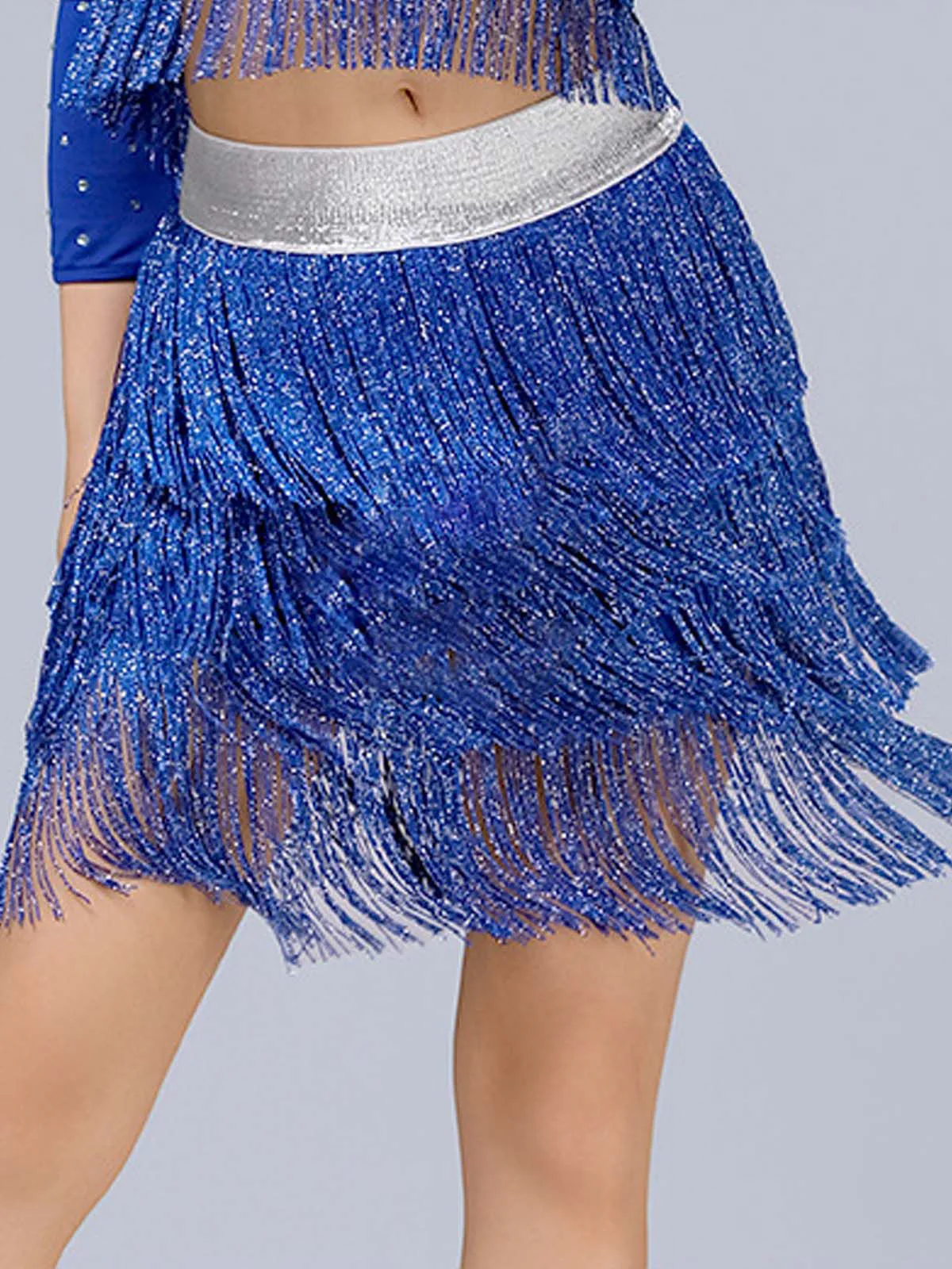 1920s Fringe Solid Elastic Waist Skirt - Image 13