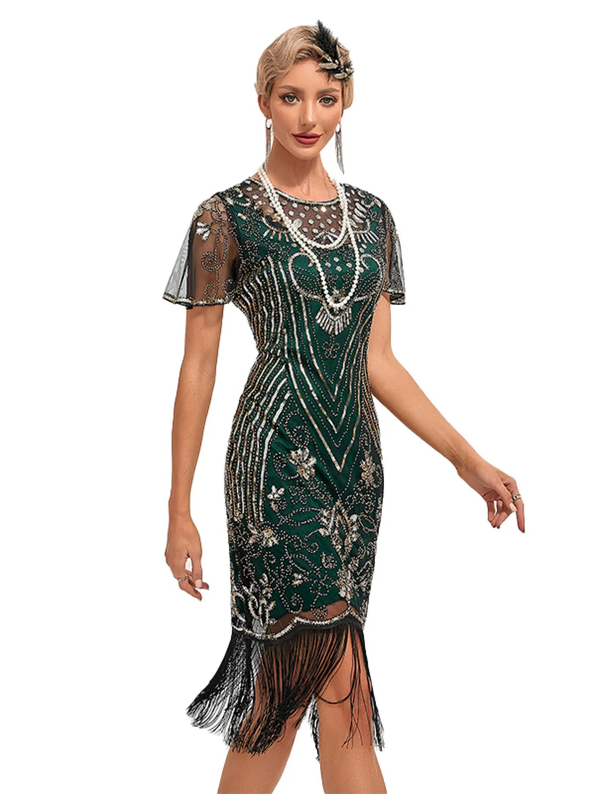 1920s Fringed 3D Beaded Dress - Image 2