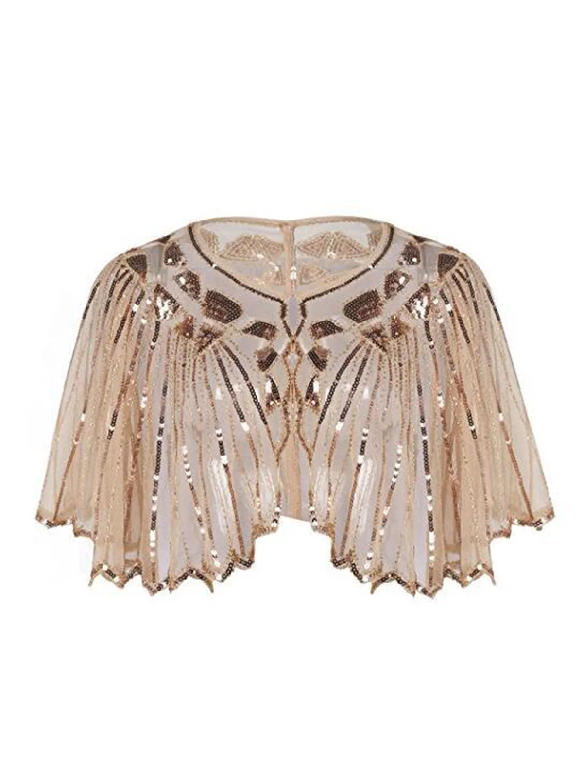 1920s Geometric Sequined Short Cape - Image 3
