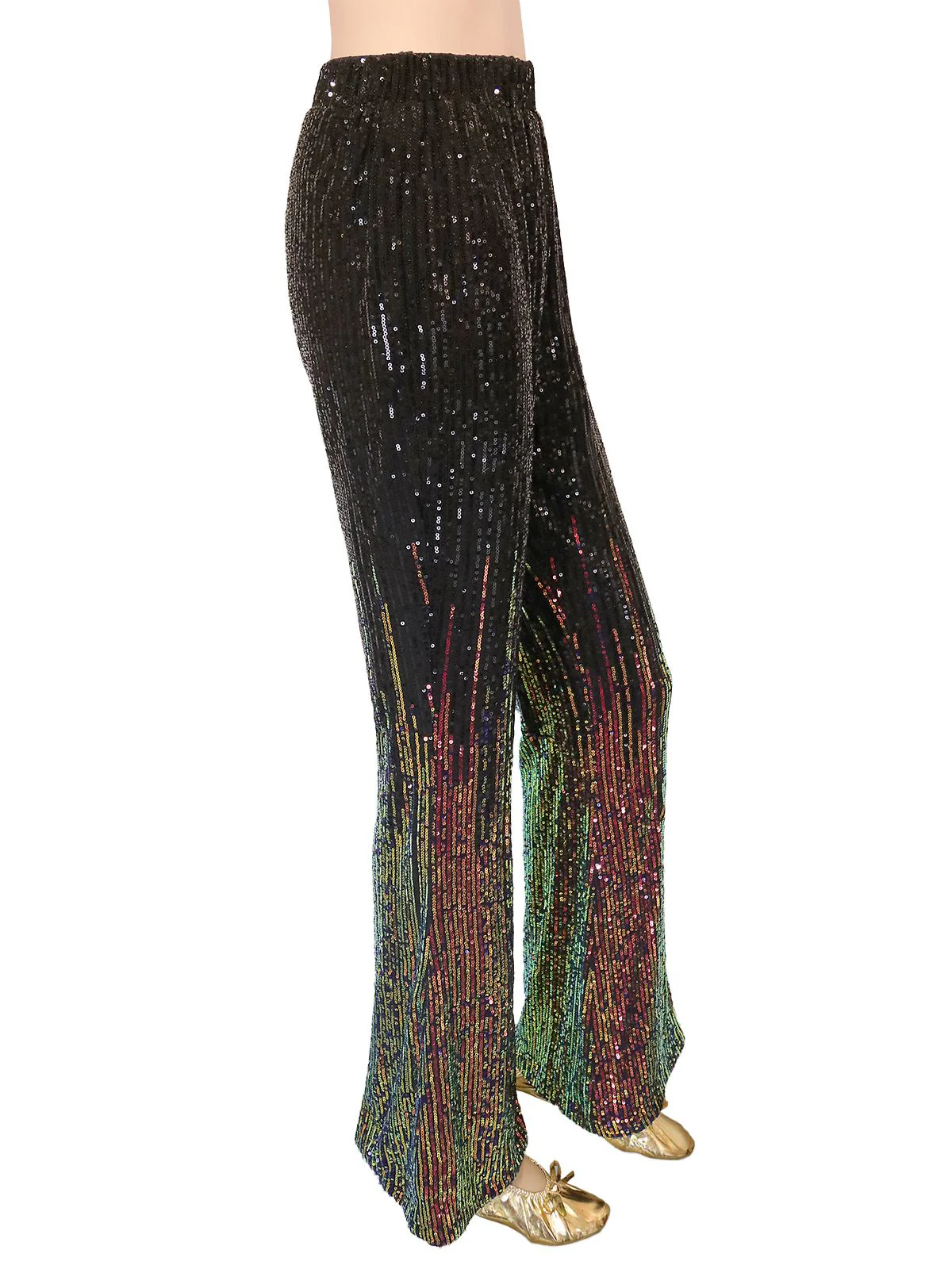 1920s Gradient Sequin Flared Pants - Image 7