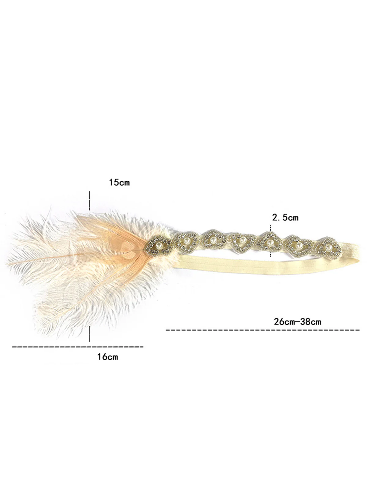 1920s Pearl Alloy Feather Hair Accessory - Image 2