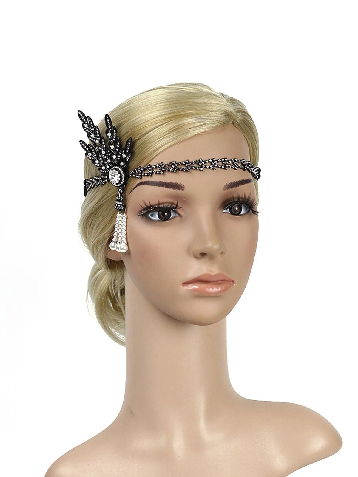 [US Warehouse] 1920s Pearl Rhinestone Headband - Image 3