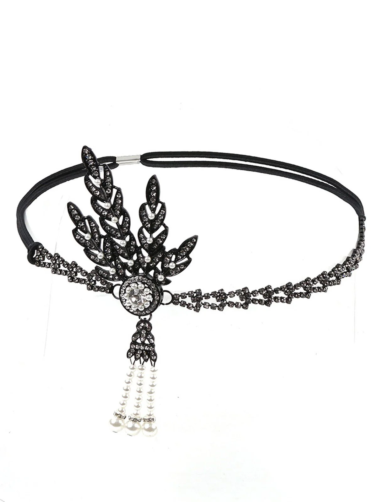 [US Warehouse] 1920s Pearl Rhinestone Headband - Image 5