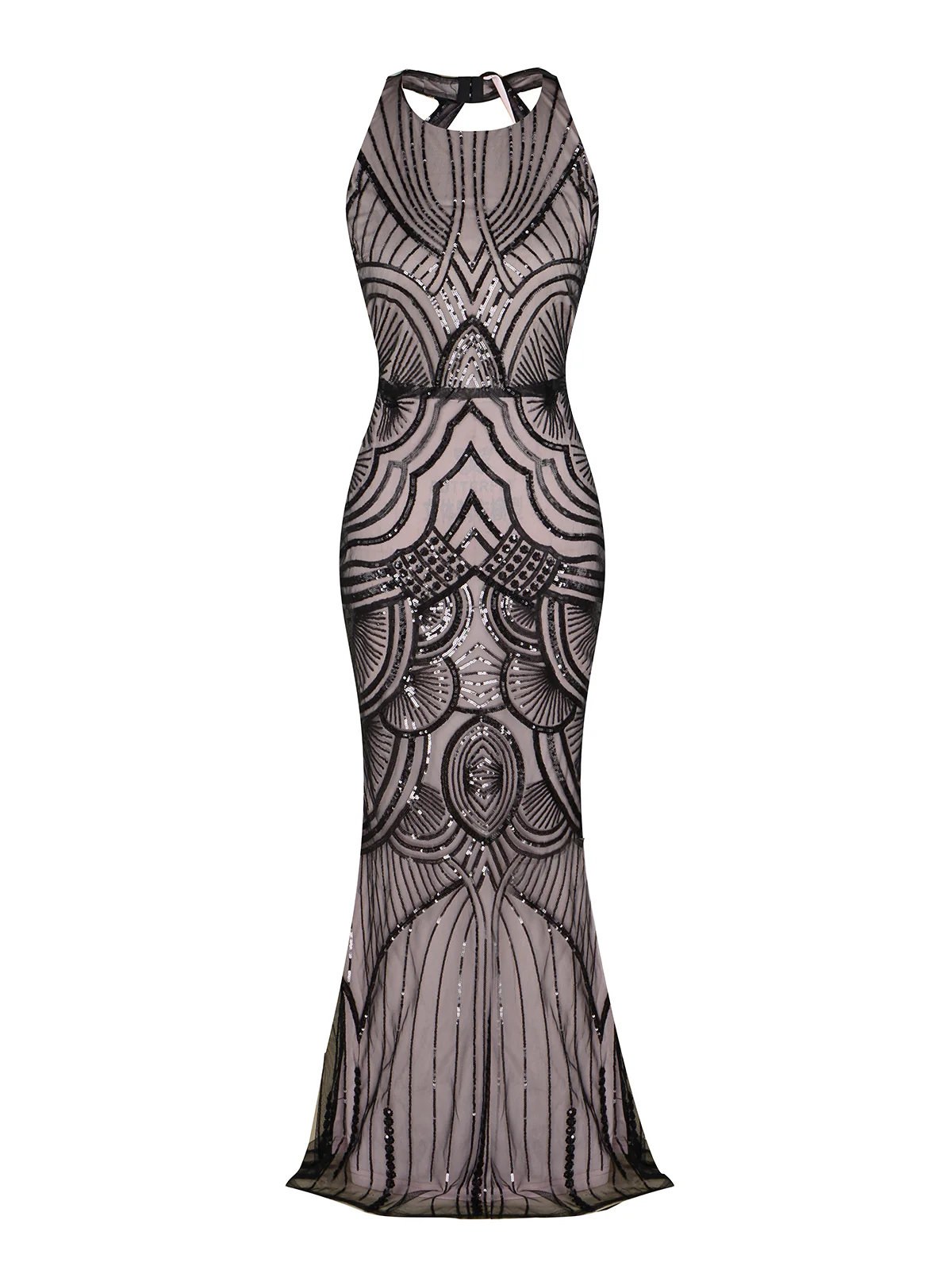 1920s Sequin Backless Formal Dress - Image 3