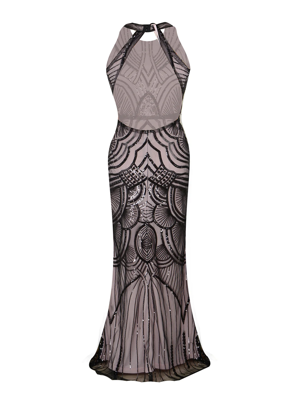 1920s Sequin Backless Formal Dress - Image 4