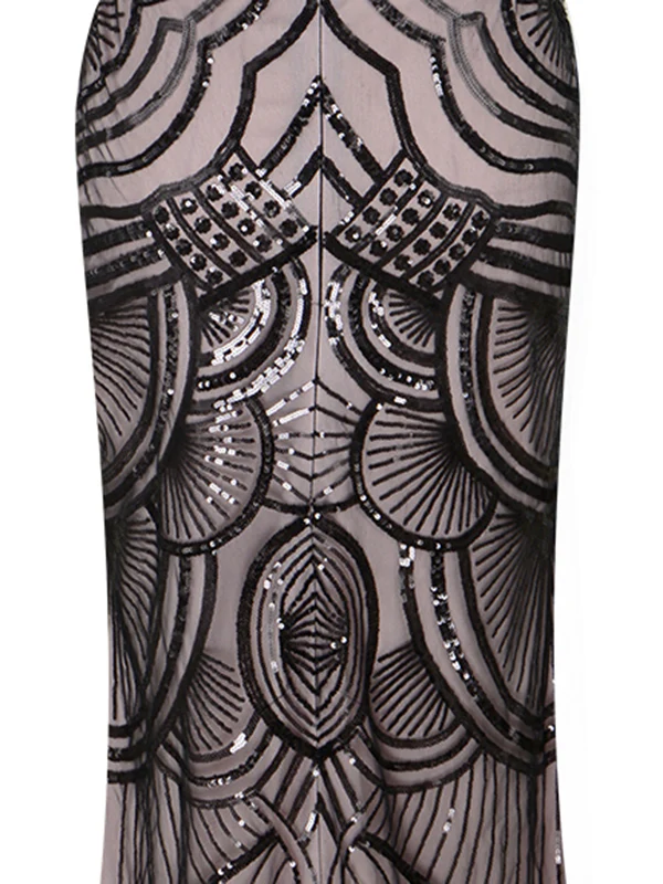 1920s Sequin Backless Formal Dress - Image 6