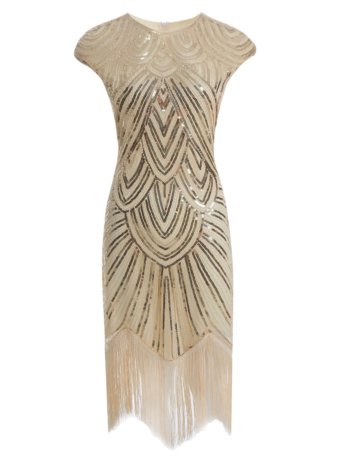 1920s Sequin Beaded Fringed Dress - Image 15