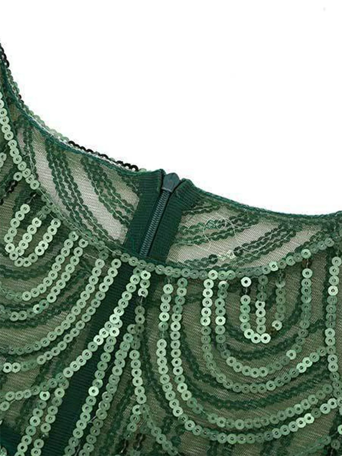 1920s Sequin Beads Fringed Evening Dress - Image 6