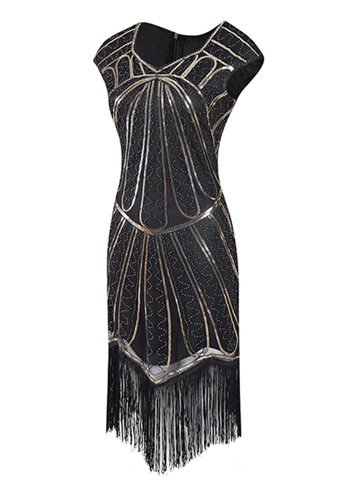 1920s Sequin Fringed Gatsby Dress - Image 2