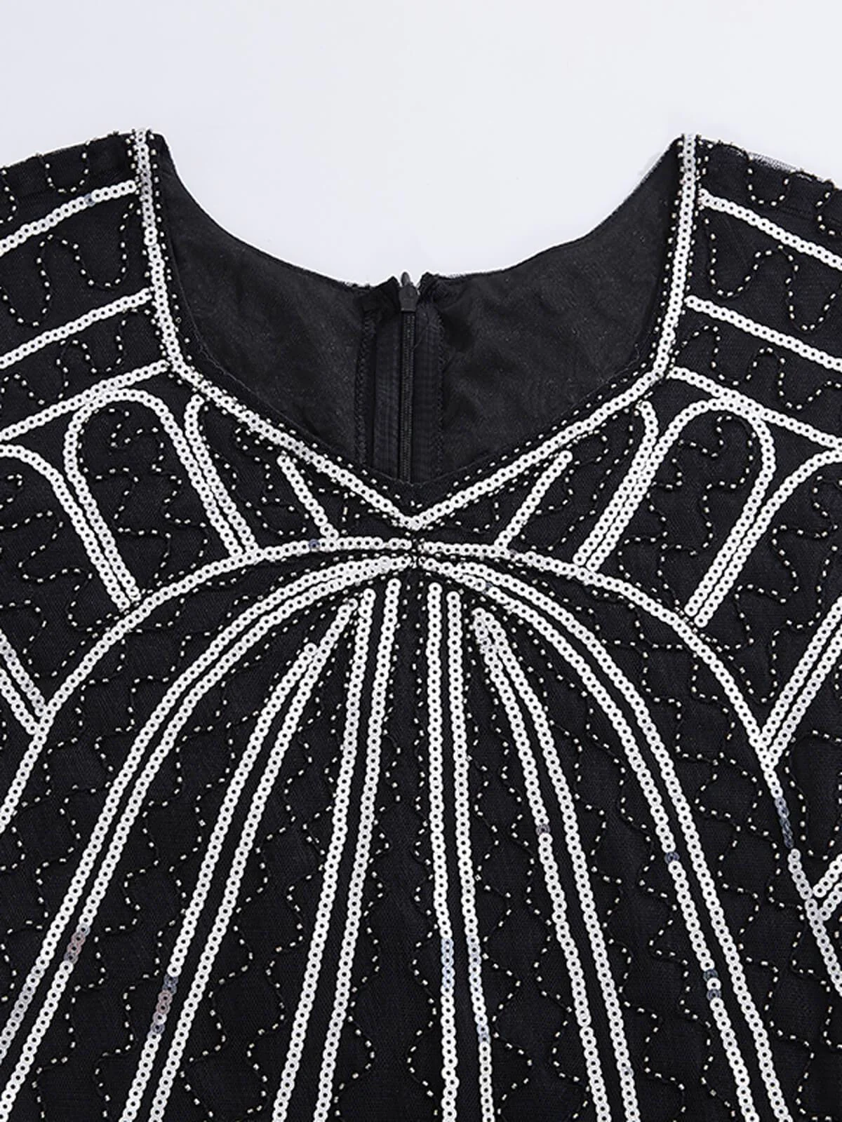 1920s Sequin Fringed Gatsby Dress - Image 4