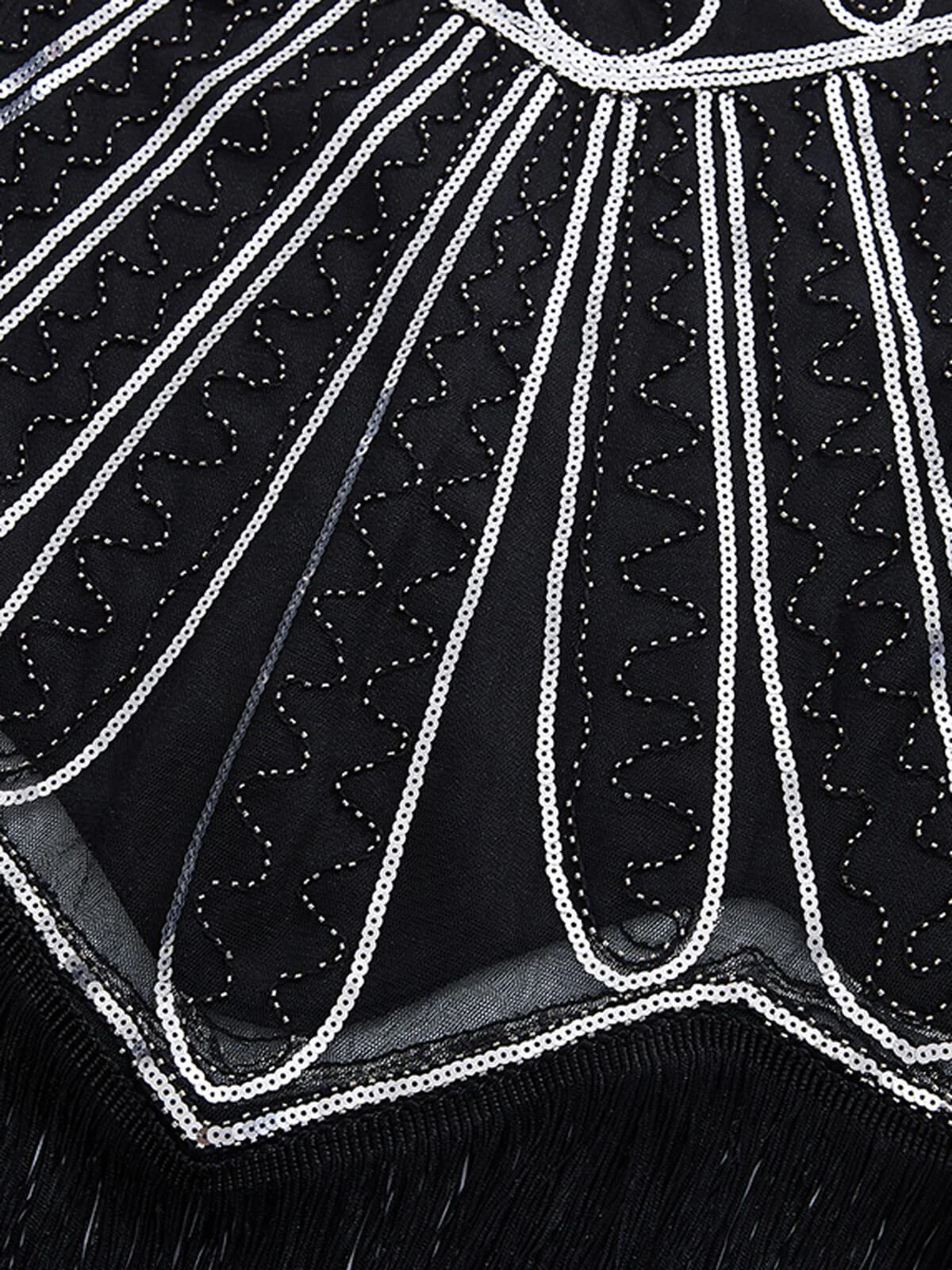 1920s Sequin Fringed Gatsby Dress - Image 6