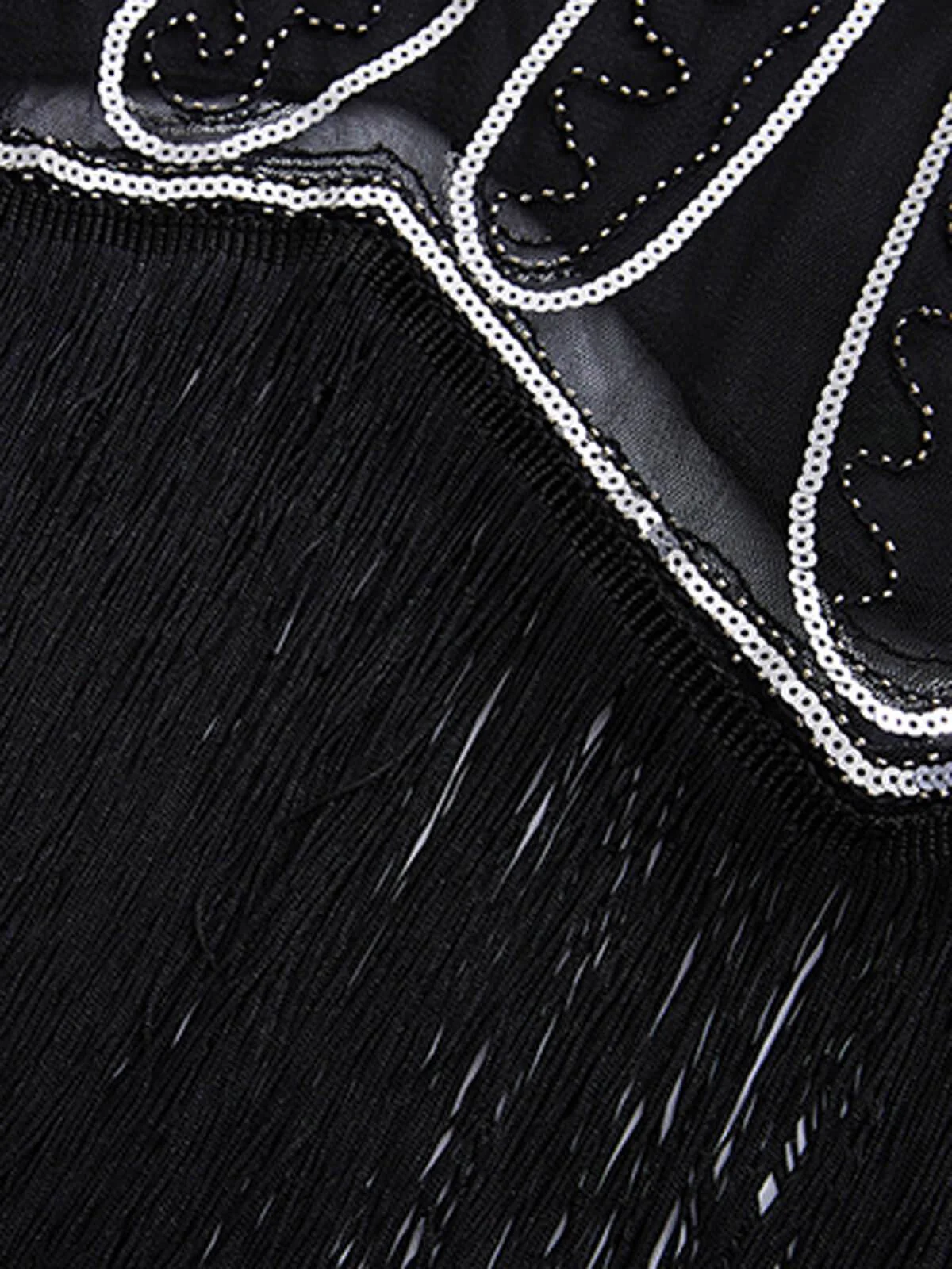 1920s Sequin Fringed Gatsby Dress - Image 7