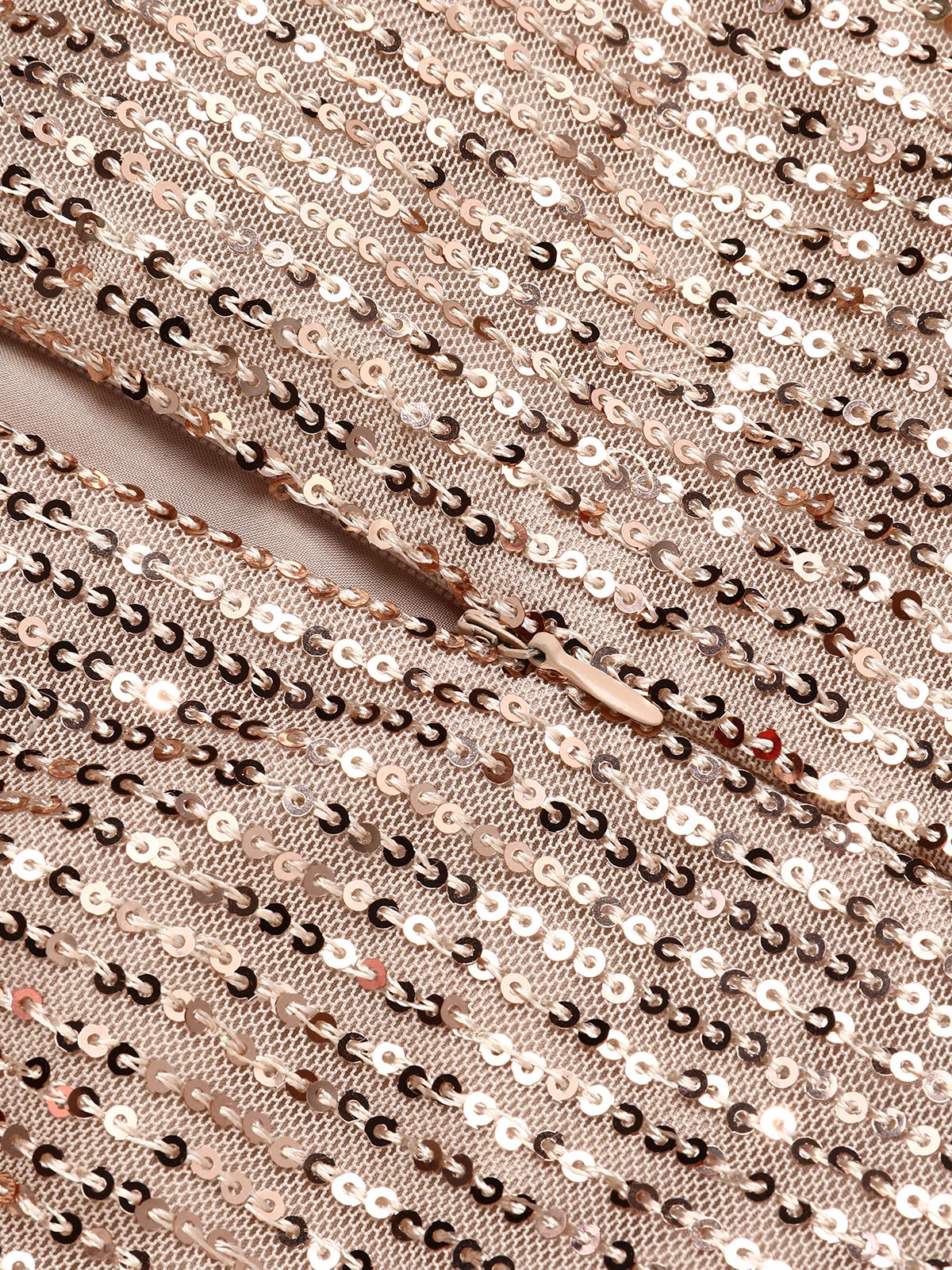 1920s Sequined Off-Shoulder Solid Dress - Image 8