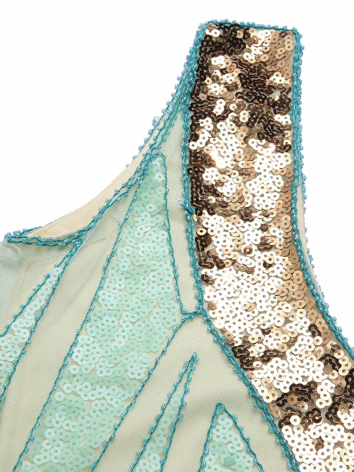 1920s Sequined Tassel V-Neck Dress - Image 4