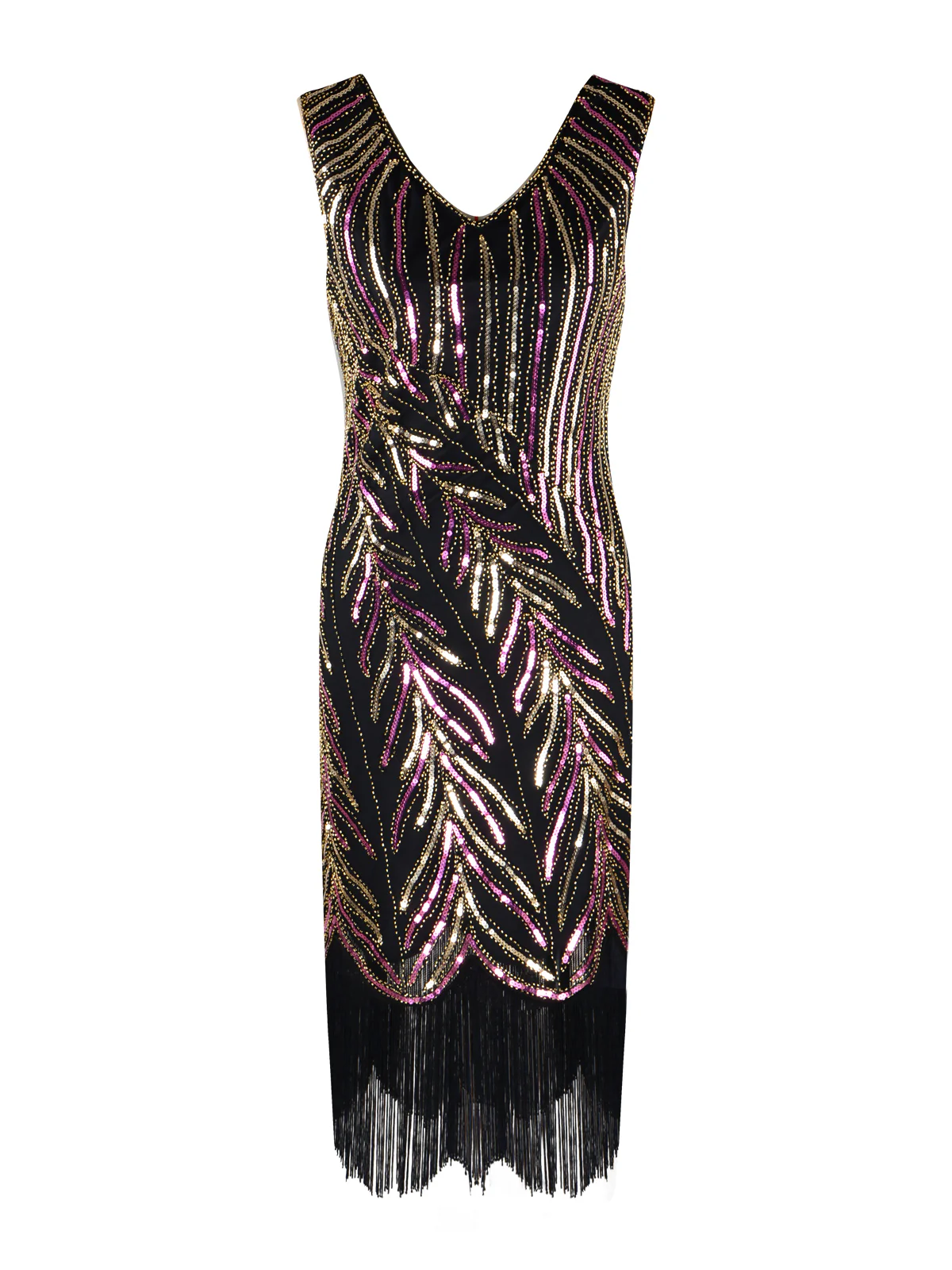 1920s Sequined Tassels Flapper Dress - Image 12