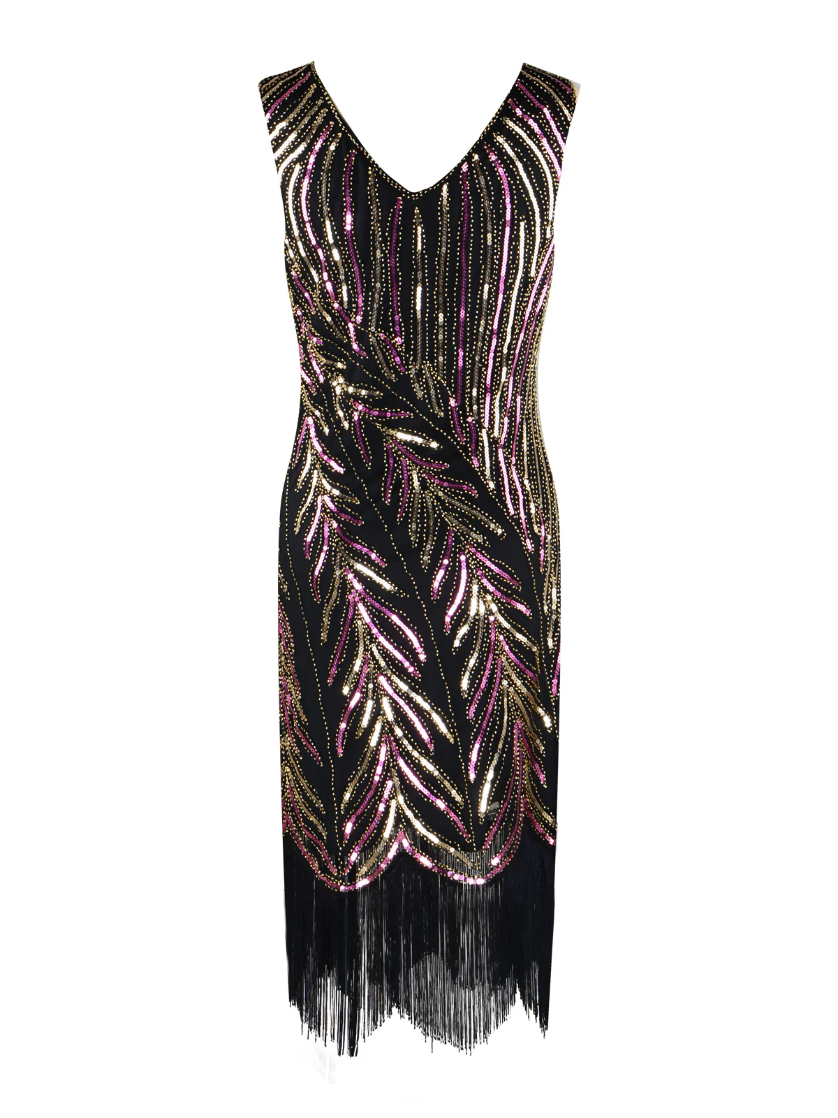 1920s Sequined Tassels Flapper Dress - Image 13