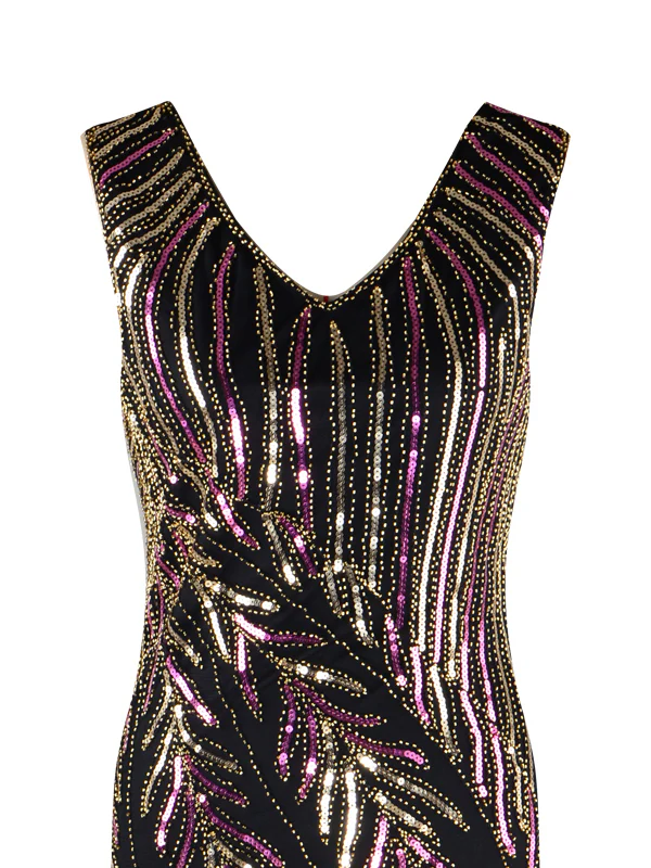 1920s Sequined Tassels Flapper Dress - Image 14
