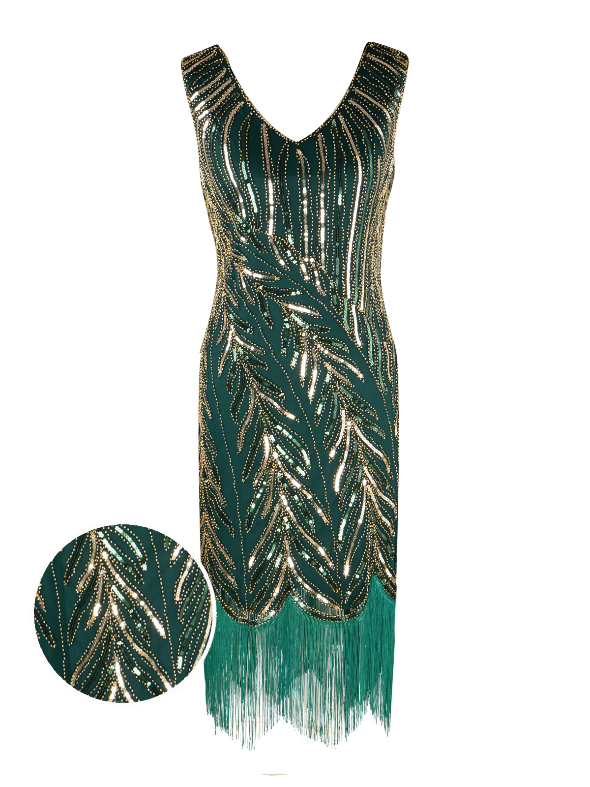 1920s Sequined Tassels Flapper Dress - Image 6