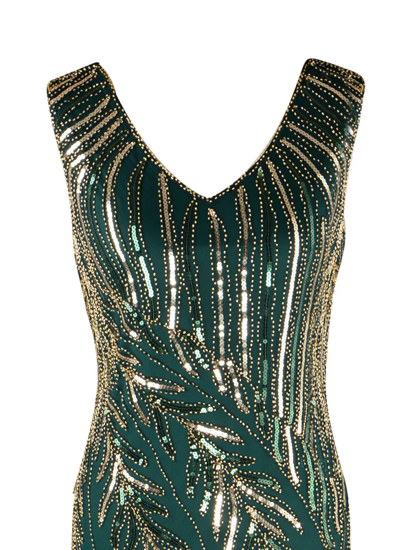 1920s Sequined Tassels Flapper Dress - Image 9