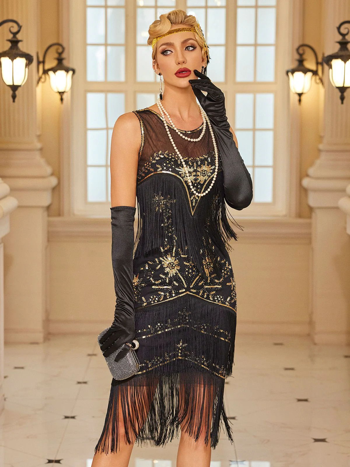 1920s Sequins Beading Tassels Flapper Dress - Image 2