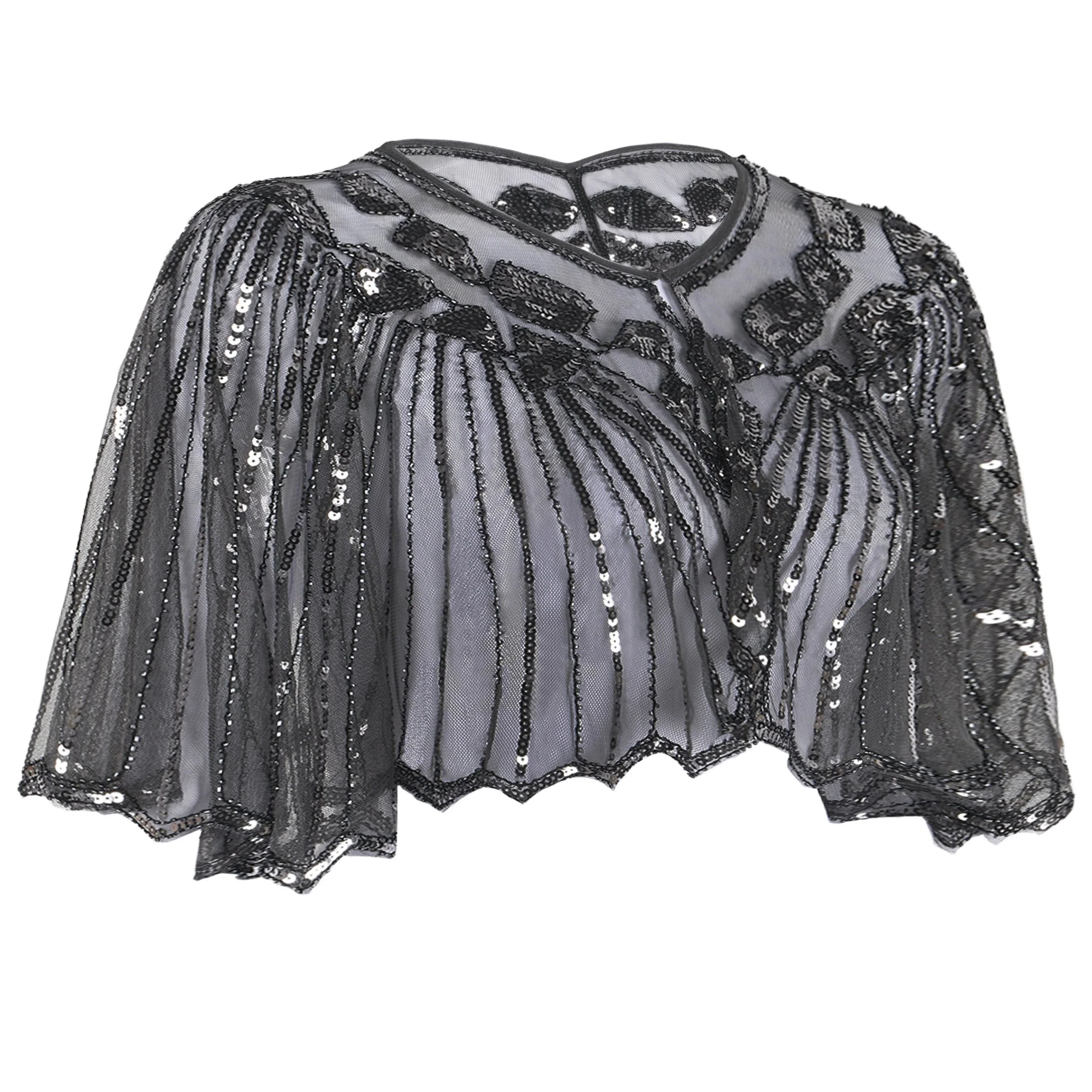 1920s Shawl Beaded Sequin Flapper Cape - Image 10