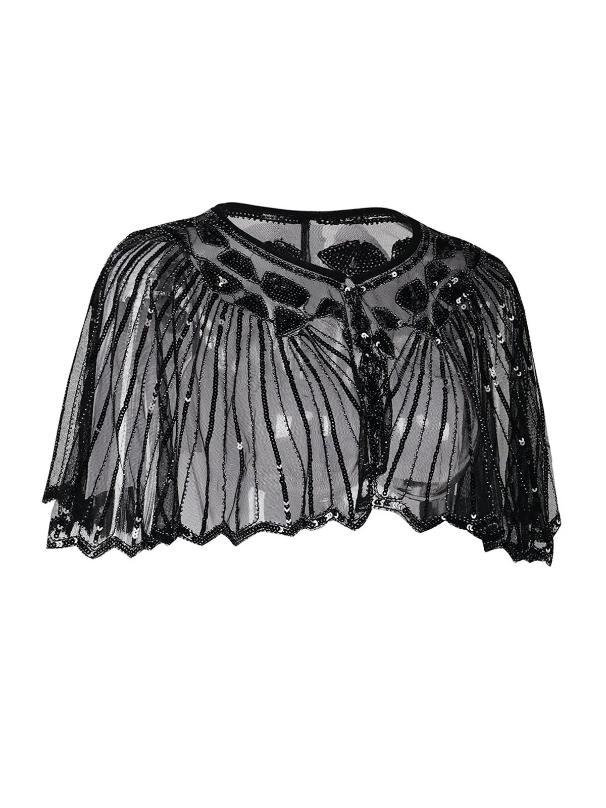 1920s Shawl Beaded Sequin Flapper Cape - Image 2
