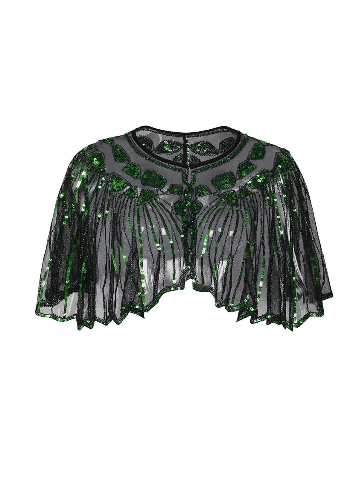 1920s Shawl Beaded Sequin Flapper Cape - Image 6