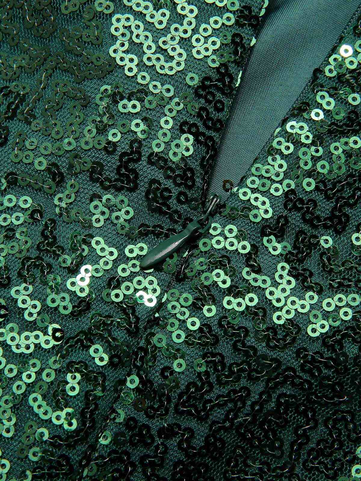 1920s V-Neck Side Slit Sequined Sling Dress - Image 7