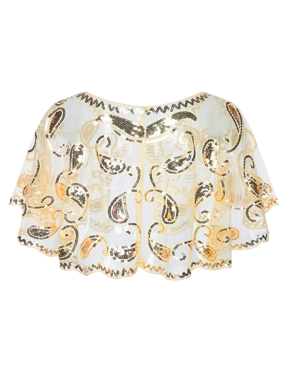 1920s Vintage Cashew Sequin Cape - Image 12