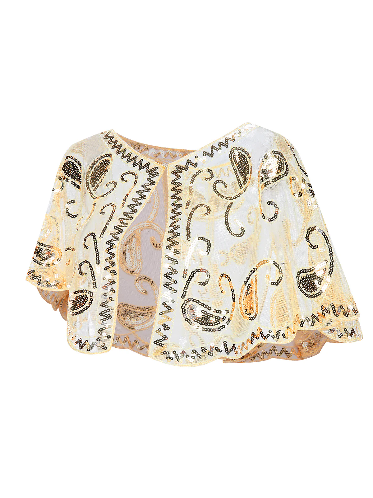 1920s Vintage Cashew Sequin Cape - Image 13