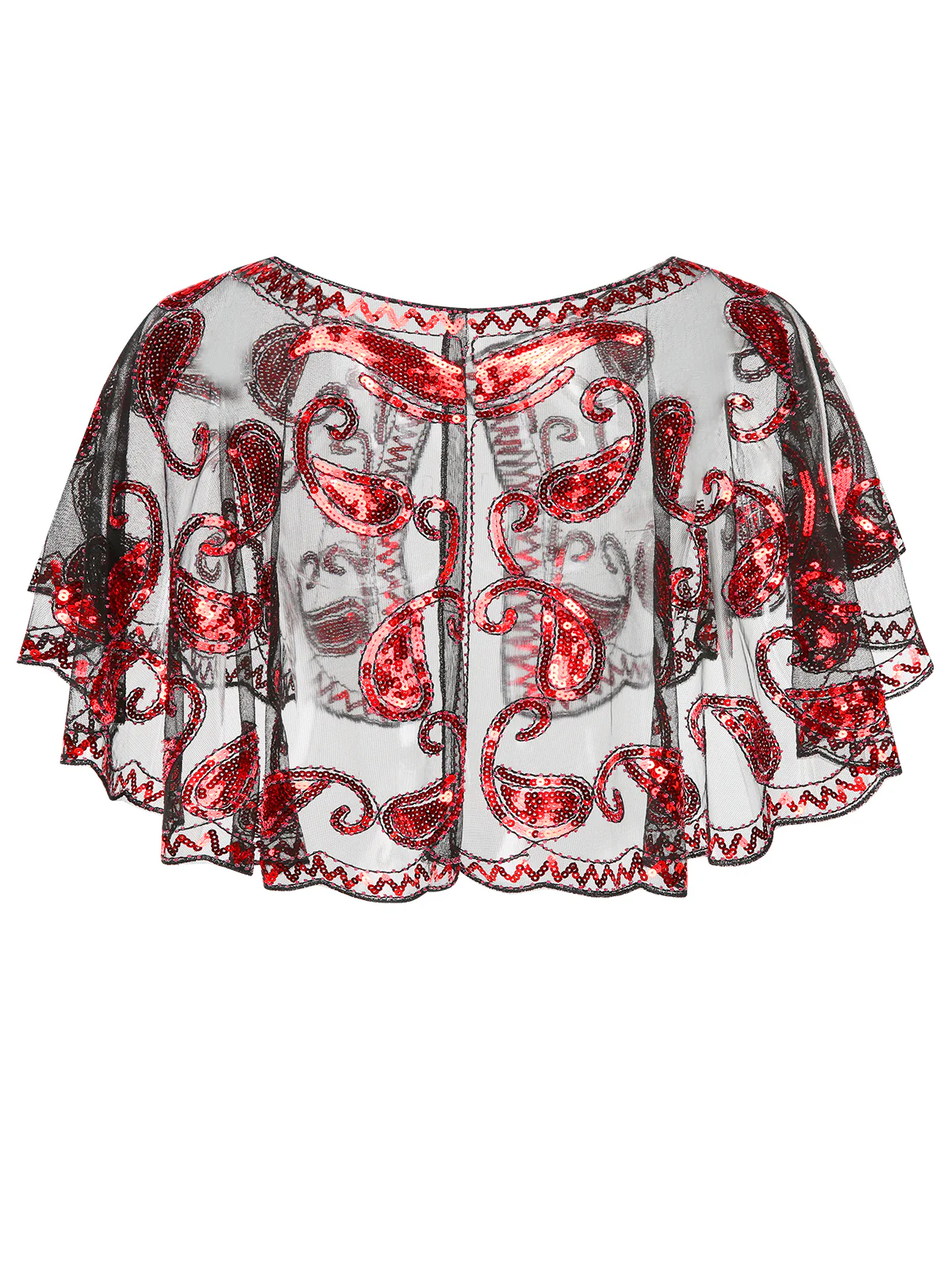 1920s Vintage Cashew Sequin Cape - Image 3